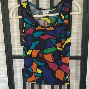 Alberto Malaki vintage 100% silk top tank 80s 90s size M